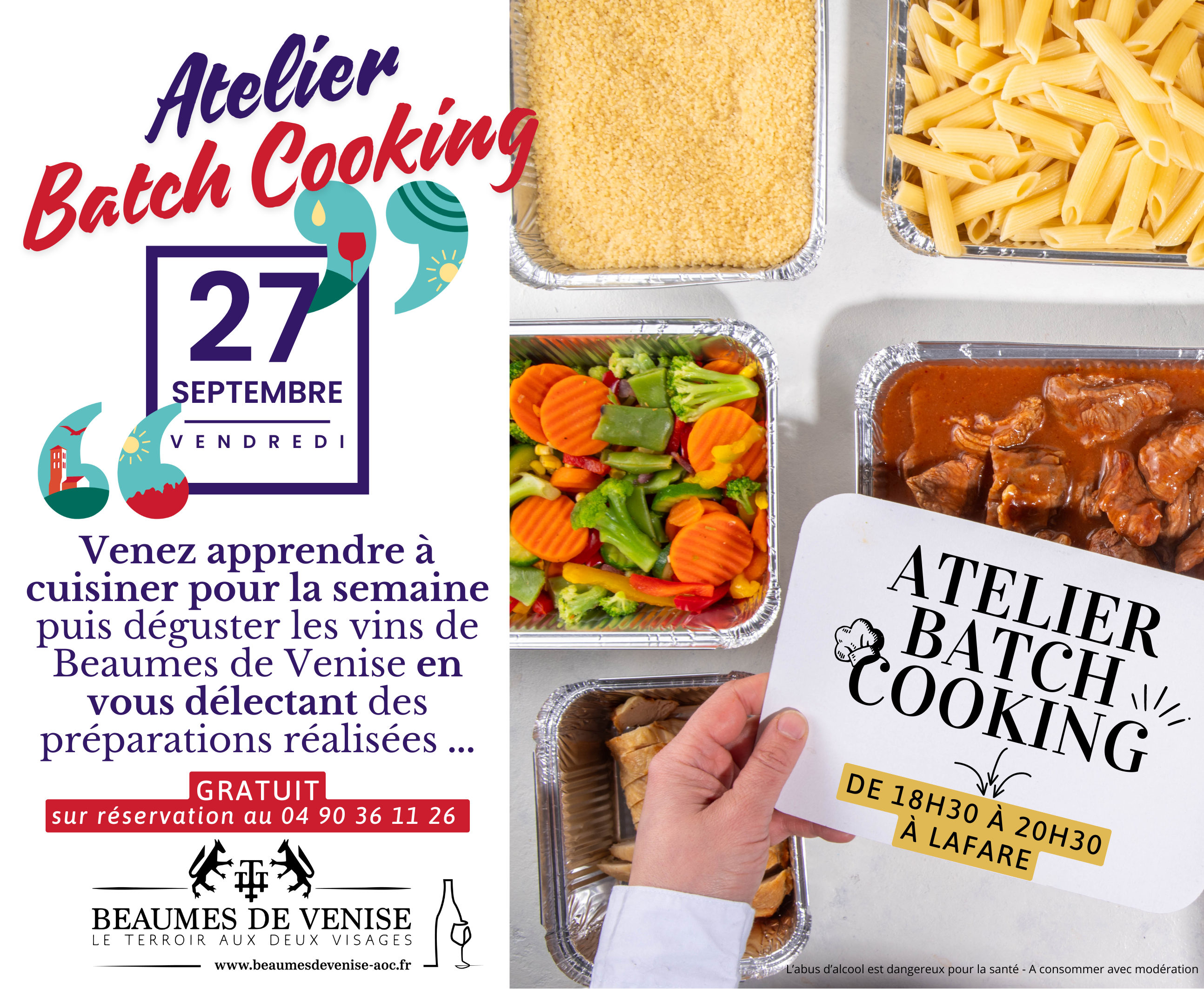 Atelier Batch Cooking et dégustation des vins AOC Beaumes de Venise